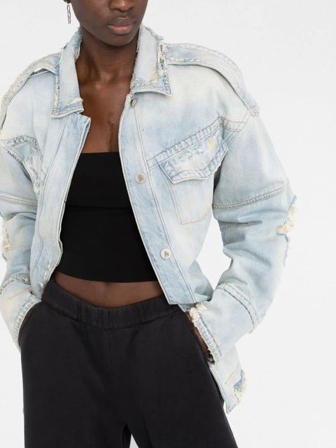 The Attico distressed denim jacket - 176