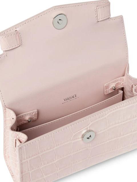 Versace small Medusa '95 croc-effect tote bag - Pink