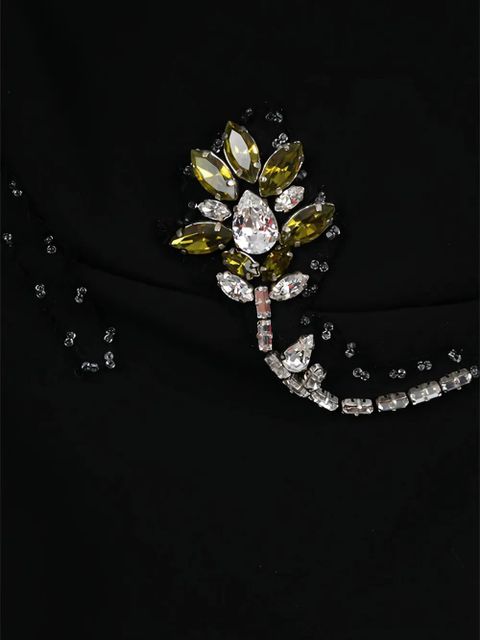 Prada jewel-embellished pleated top - Black