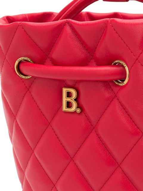 Balenciaga small B quilted bucket bag - Red