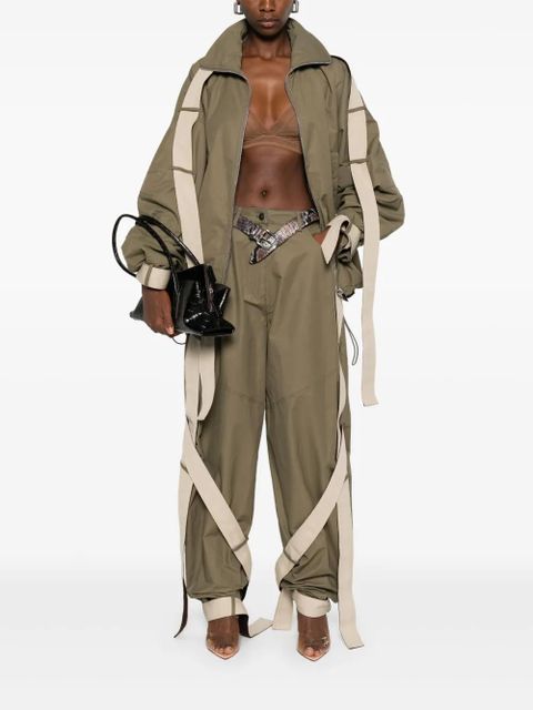 The Attico string-detail bomber jacket - Green