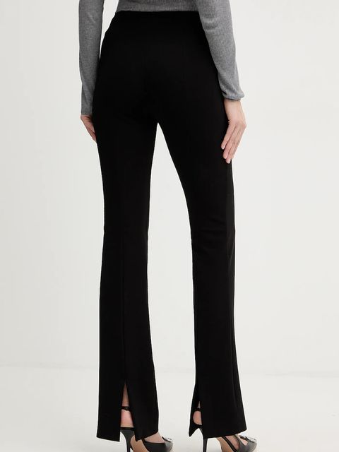 Pinko spodnie damskie kolor czarny dzwony high waist 106093 A04I