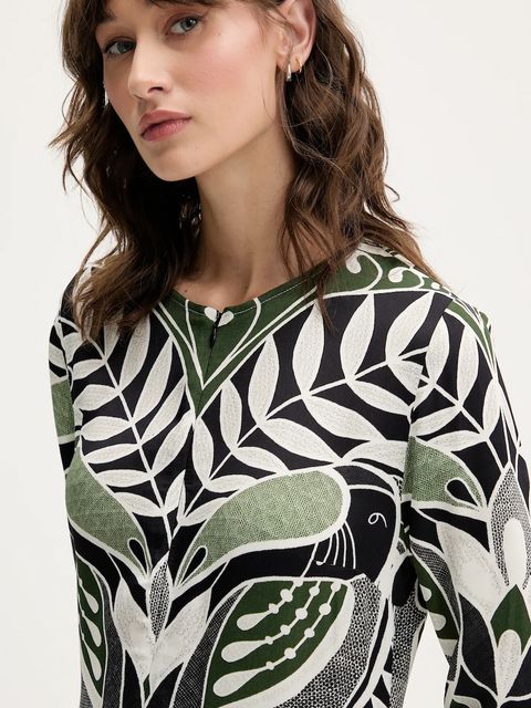 Farm Rio sukienka kolor zielony maxi rozkloszowana 338655