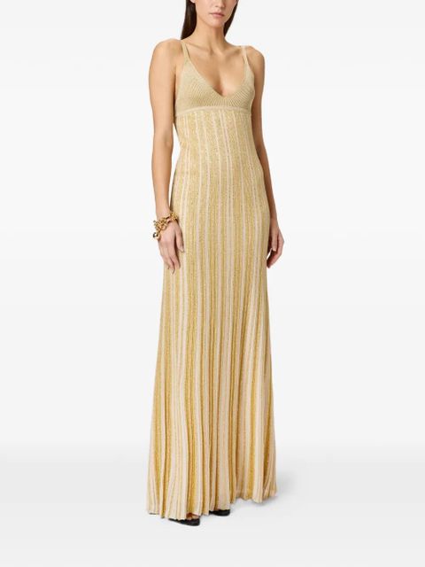 Missoni V-neck ribbed maxi dress - Gold - zdjęcie produktu nr 2