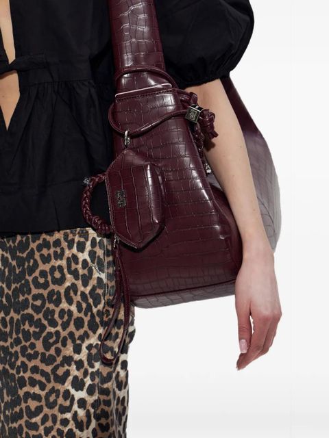 GANNI logo-plaque mini bag - Red - zdjęcie produktu nr 2