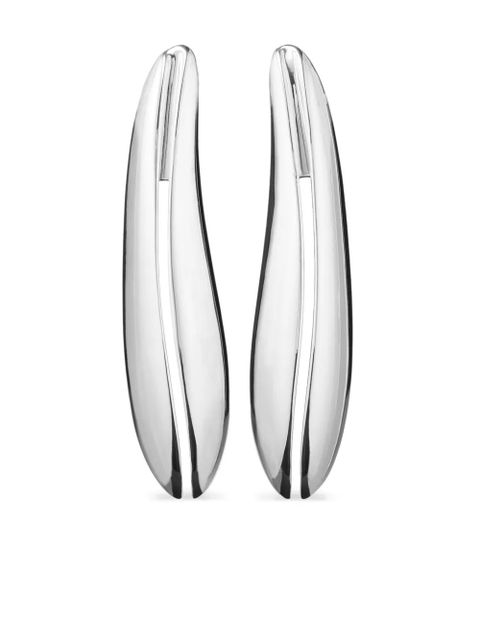 Tory Burch Elongated Wave clip-on earrings - Silver - zdjęcie produktu nr 1