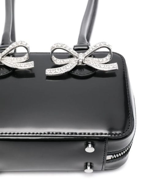 Self-Portrait leather shoulder bag - Black