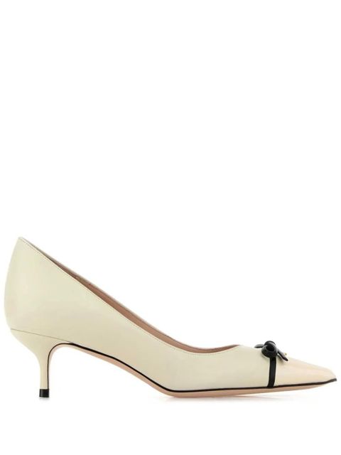 Valentino Garavani 45mm VLogo leather pumps - Neutrals - zdjęcie produktu nr 1