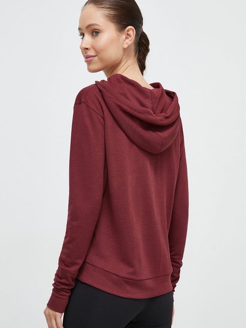 Helly Hansen bluza sportowa Lifa Tech damska kolor brązowy z kapturem gładka Lifa Tech 48530