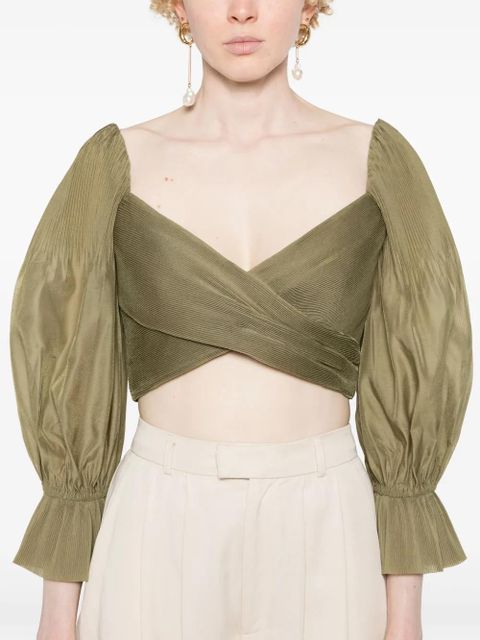 ZIMMERMANN plissé cropped top - Green - zdjęcie produktu nr 2