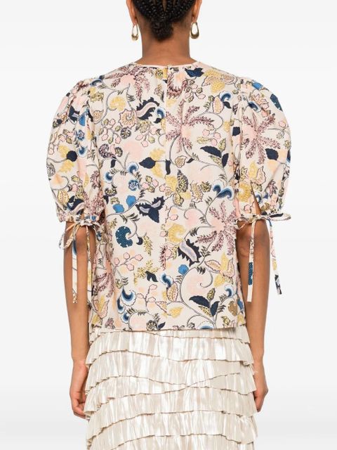 Ulla Johnson floral-print T-shirt - Neutrals