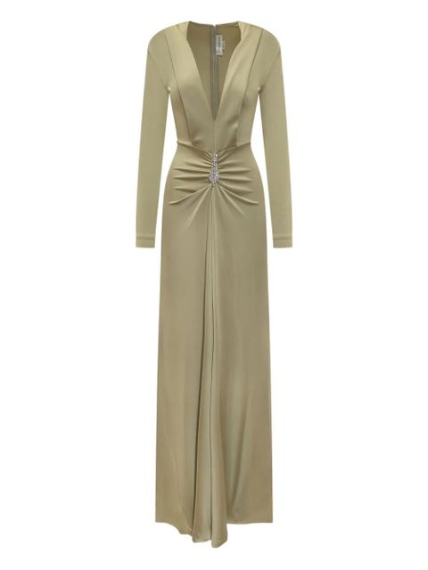 Victoria Beckham V-neck embellished gown - Neutrals - zdjęcie produktu nr 1