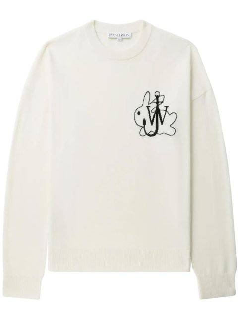 JW Anderson intarsia-knit logo jumper - White - zdjęcie produktu nr 1