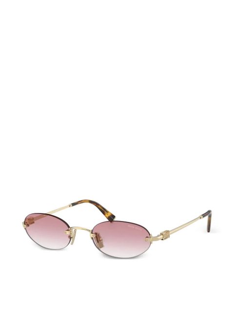 Miu Miu Eyewear oval-frame sunglasses - Gold - zdjęcie produktu nr 2