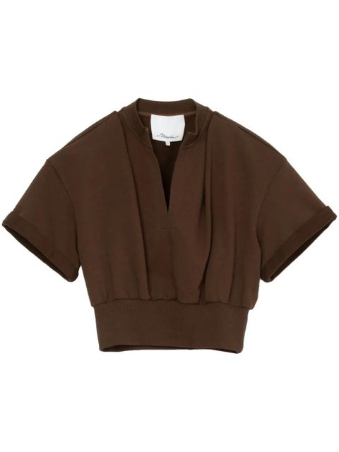 3.1 Phillip Lim V-neck cotton T-shirt - Brown - zdjęcie produktu nr 1