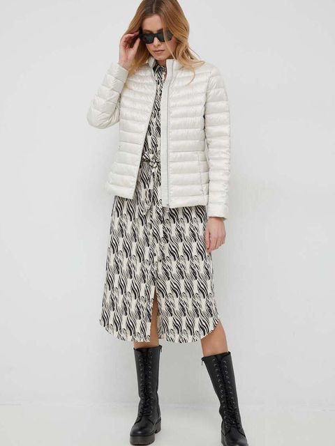 Sisley sukienka kolor beżowy midi prosta