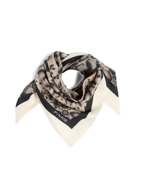 PINKO animal-print scarf - Neutrals