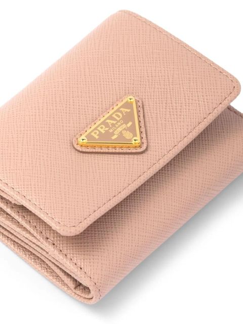 Prada triangle-logo Saffiano leather wallet - Pink