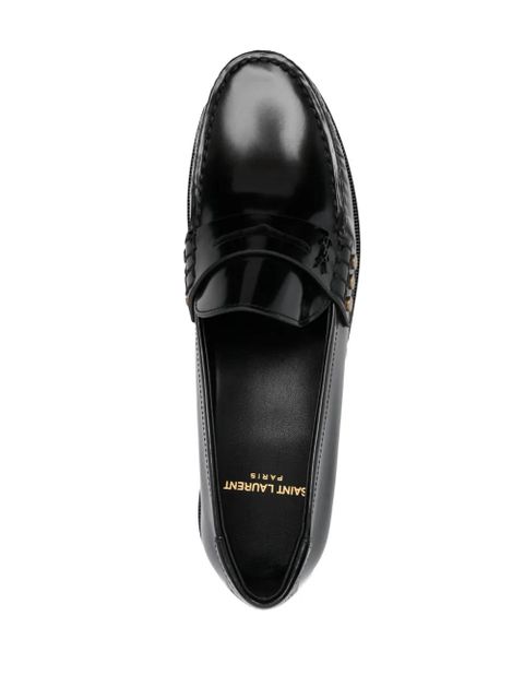 Saint Laurent Schuhe penny-slot leather loafers - Black