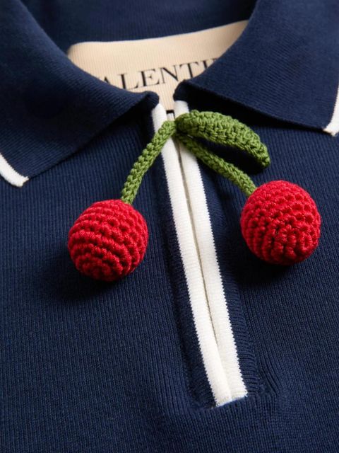 Valentino Garavani cherry-charm polo top - Blue