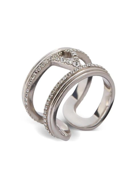 Valentino Garavani heart-embroidered denim jeans - Silver