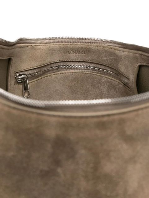 LEMAIRE belted suede shoulder bag - Grey