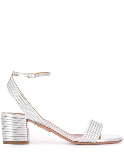 Aquazzura Sundance 50mm metallic sandals - Silver - zdjęcie produktu nr 1