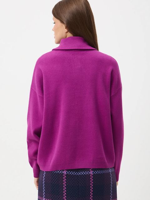 Medicine sweter damski kolor fioletowy z półgolfem