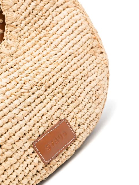 STAUD Moon raffia tote bag - Neutrals
