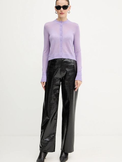 MAX&Co. kardigan z wełną kolor fioletowy lekki 2526346033200 - zdjęcie produktu nr 2