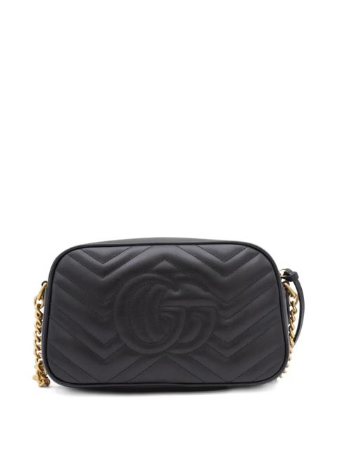 Gucci small GG Marmont logo shoulder bag - Black - zdjęcie produktu nr 2