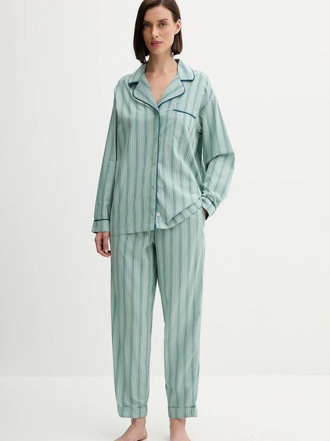 United Colors of Benetton koszula piżamowa damska kolor zielony bawełniana 4MYG3M00D