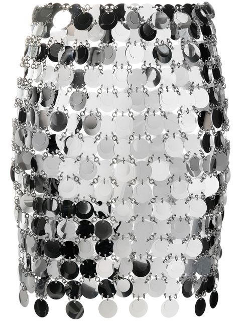Rabanne circular-discs mini skirt - Silver - zdjęcie produktu nr 1