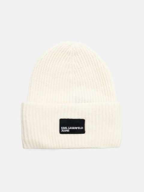 Karl Lagerfeld Jeans czapka z wełną kolor beżowy A4W33079 - zdjęcie produktu nr 1