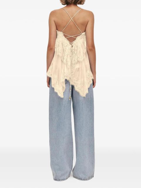 Aje Ophelia lace-trimmed tiered mini dress - Yellow