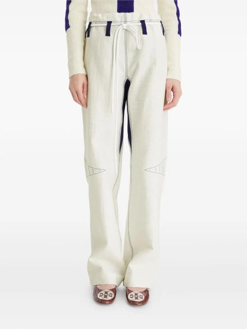 Tory Burch drawstring wide-leg trousers - White