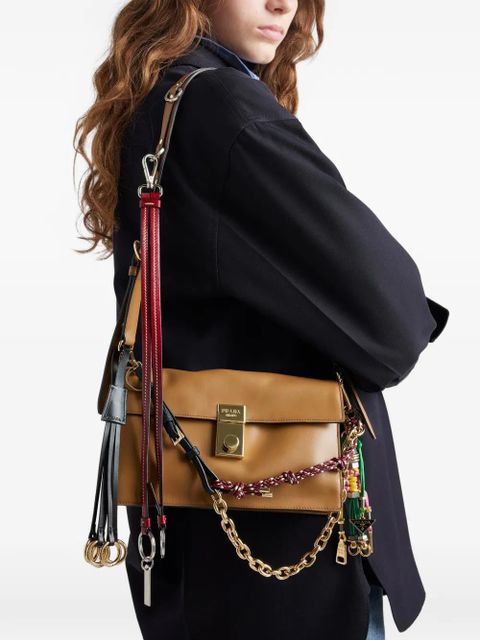 Prada small Soft Sound leather shoulder bag - Brown