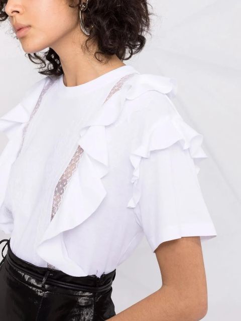 Valentino Garavani ruffle-trim short-sleeve T-shirt - White