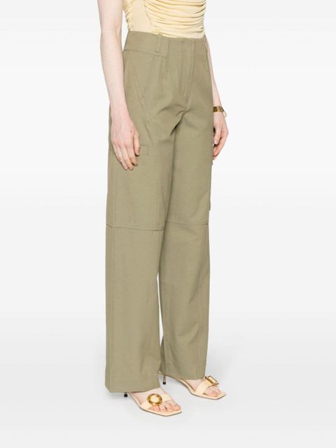 Cult Gaia seam twill tapered trousers - Green