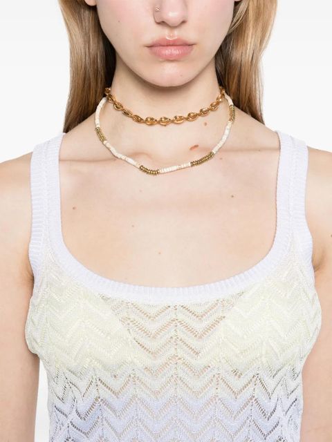 Missoni chevron-pattern tank top - White