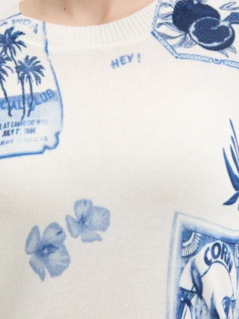 Desigual sweter z domieszką lnu TAMPERE damski kolor biały lekki 25SWJF32