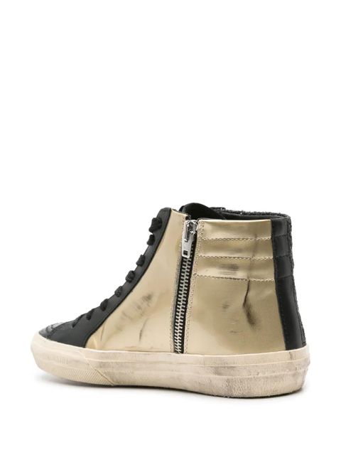 Golden Goose Slide high-top leather sneakers - Black