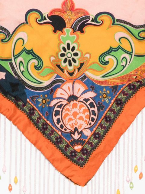 ETRO paisley-print beaded-fringe scarf - Pink - zdjęcie produktu nr 2