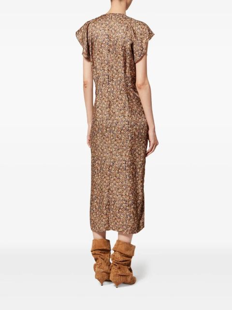 ISABEL MARANT LYNDSAY ruffled midi dress - Brown - zdjęcie produktu nr 2