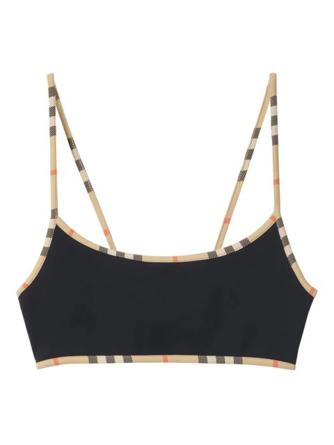 Burberry Check-trim bikini top - Black - zdjęcie produktu nr 1