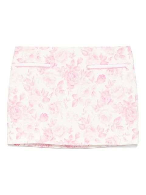 Rowen Rose floral-print mini skirt - White - zdjęcie produktu nr 1