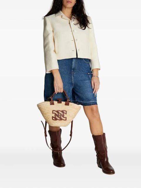 Casadei Panara woven straw tote bag - Neutrals