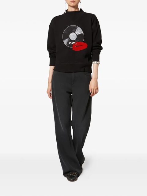 ISABEL MARANT Mylan graphic-print sweatshirt - Black - zdjęcie produktu nr 2