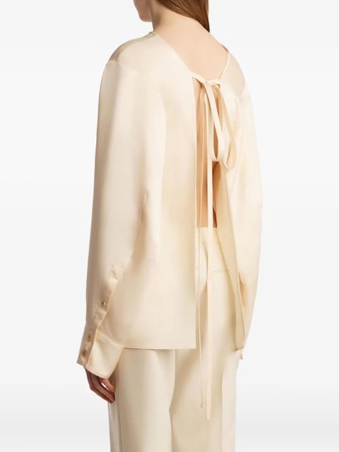KHAITE Durion tie-back blouse - Neutrals