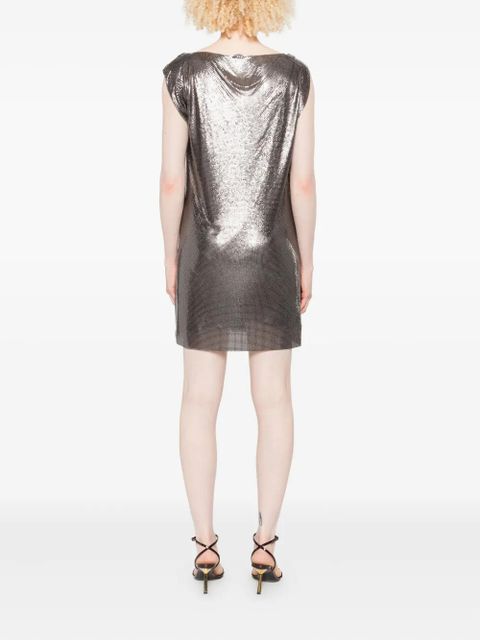 Versace chainmail cowl-neck dress - Grey
